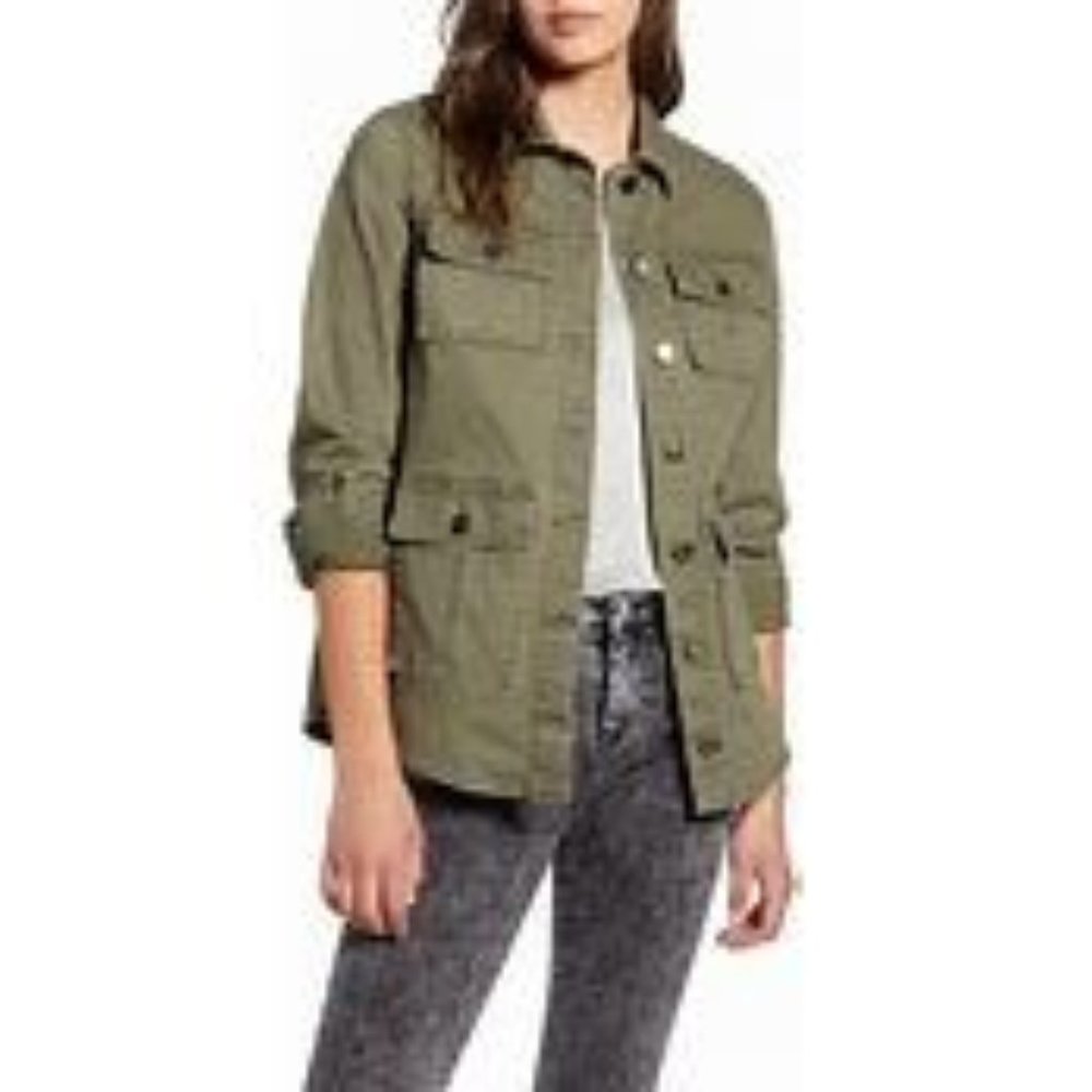 1822 Denim Military Utility Jacket Olive Green Size S NWT - Picture 14 of 14
